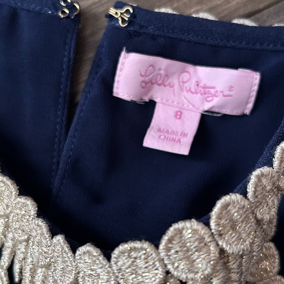 Lilly Pulitzer Pearl Soft Shift Dress in True Navy Blue Sz 8 - Picture 8 of 9